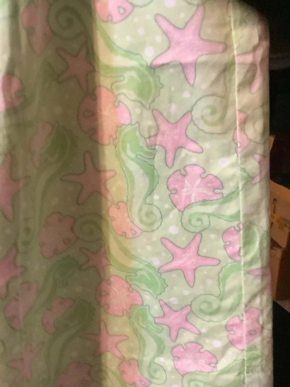 Vineyard Vines Pink & Light Green Starfish Pattern Midi Skirt